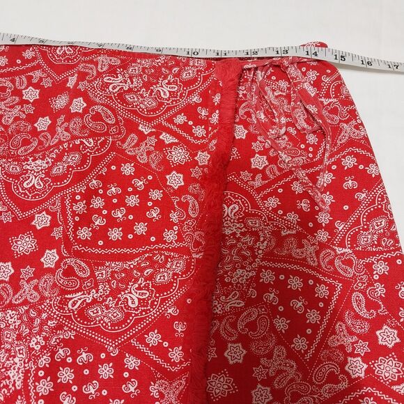 Laynee & Lee mini skirt Women L red handkerchief paisley fringe 29 inch Western - Picture 6 of 7